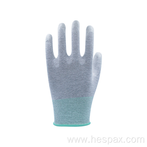 Hespax DMF Free PU Anti-static Safety Work Gloves